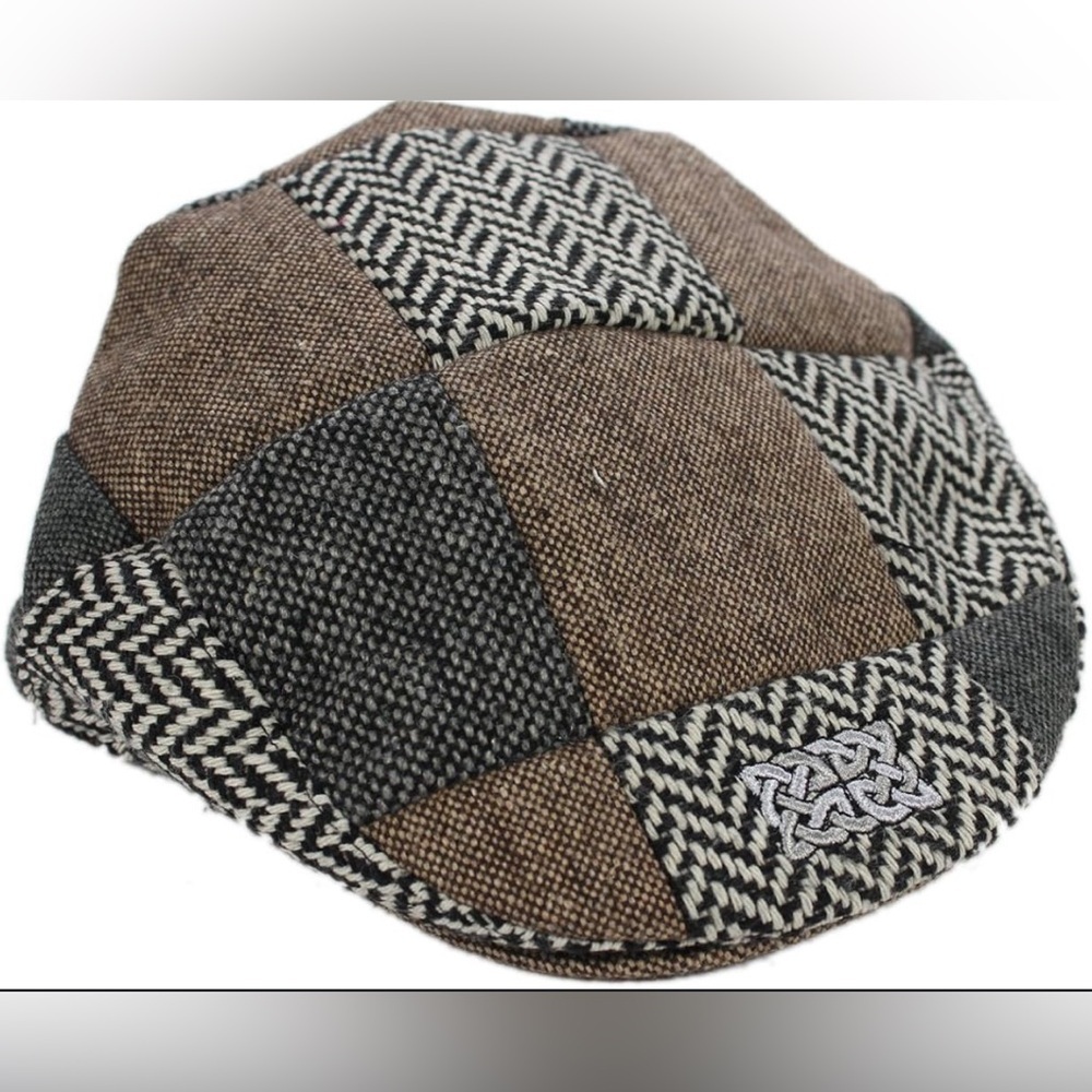 Patrick Francis Mutli Tweed Patch Flat Cap Medium